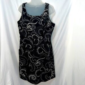 Gap Womens Shades of Gray Fully Lined Dress Size 12 Paisley Print Cotton